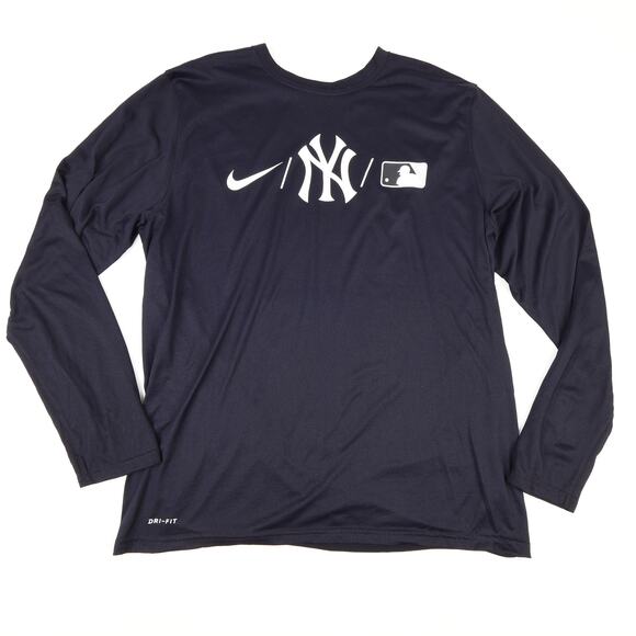 The Nike Tee New York Yankees Mens XL Dri-Fit Long Sleeve Shirt Black - Picture 1 of 10